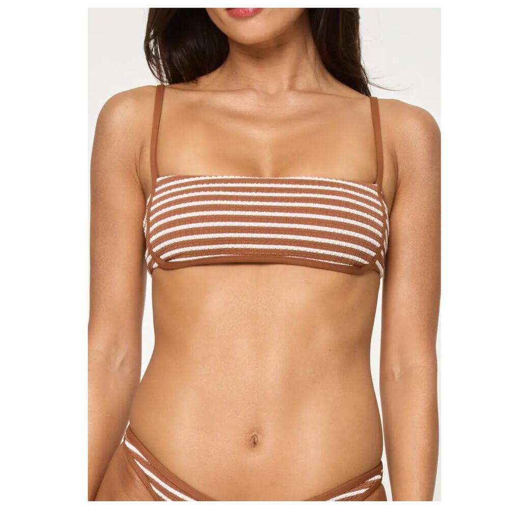 LSPACE Hazel Stripe Bikini Top Size Medium - Picture 9 of 9